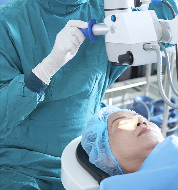 Cirugía oftalmológica en quirófano
